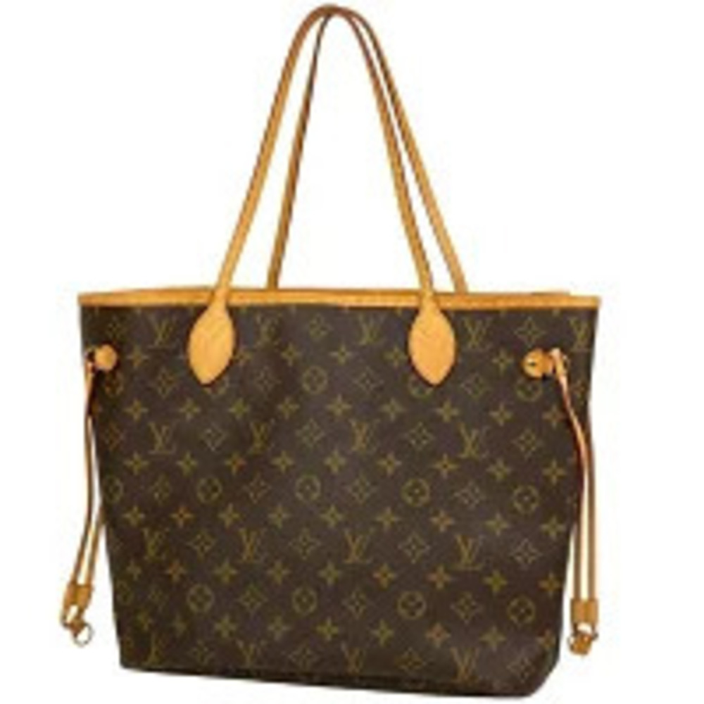 Louis Vuitton Neverfull Shoulder Bag Shopping Tote Monogram Brown